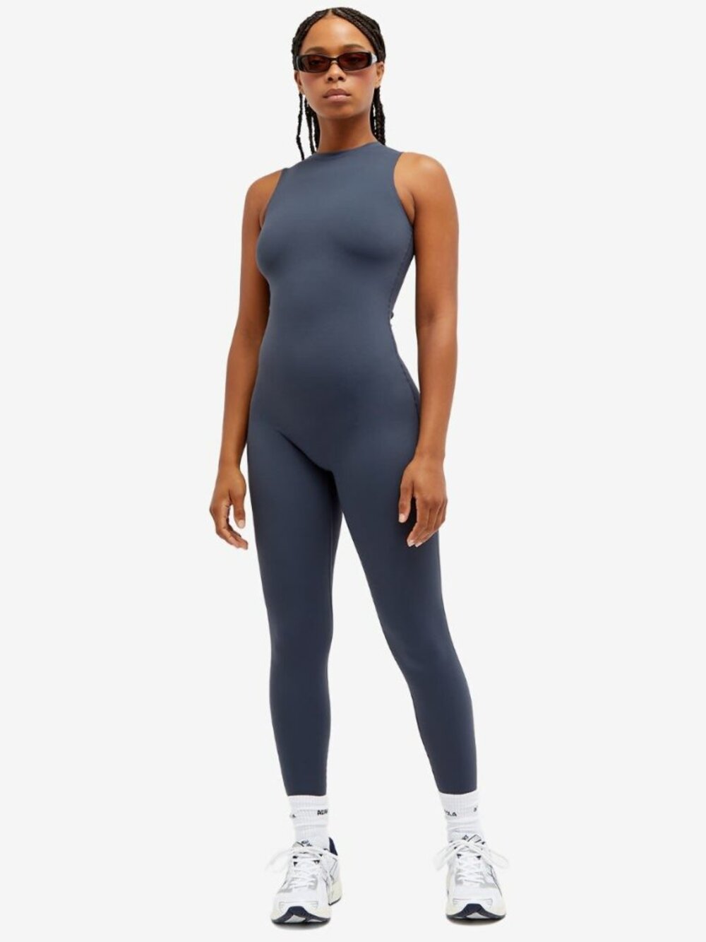 Adanola Women's Ultimate Sleeveless Unitard in Midnight Blue - Size Medium